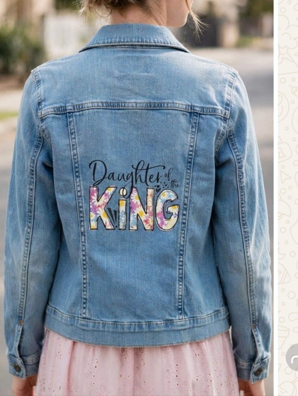 Upcycled denim jacket Girls SX  XL